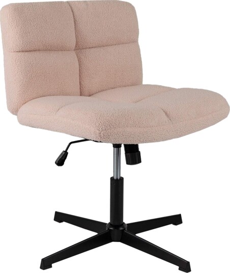 Ergonomisk rosa kontorstol – bredt sete uten armlener