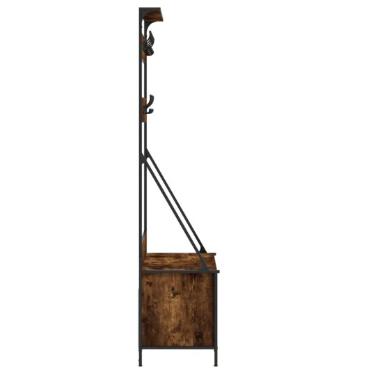  Klesstativ med skooppbevaring røkt eik 100x41x184 cm 8721012196513