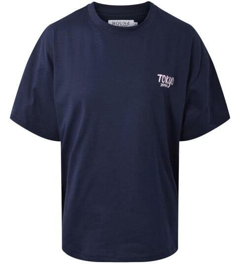 Hound T skjorte Oversized Navy m. Trykk 10 år 140 T skjorte Blå
