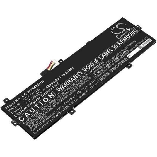 Asus RX430UA batteri (4200 mAh 11.55 V, Sort) Asus RX430UA batteri (4200 mAh 11.55 V, Sort)