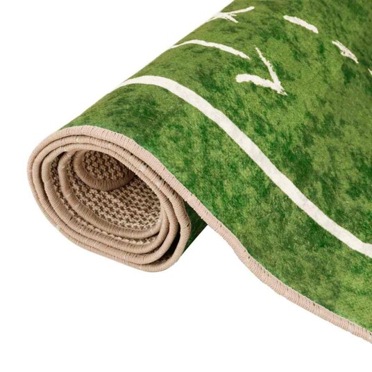 Barneteppe grønt 160x230 cm fotballbane vaskbart sklisikkert