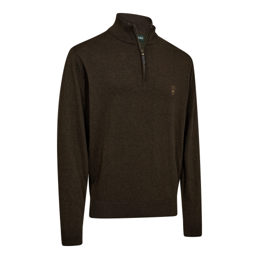 Deerhunter Harrington Halvzip strikket genser Herre Brown Melange 3XL Deerhunter Harrington Halvzip strikket genser Herre Brown Melange 3XL