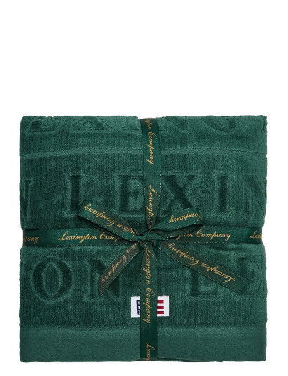 Lexington Home Velour Logo Towel 50X70+70X130 Set Of 2+2 Juniper - Green - 2X 50X70+2X 70X130