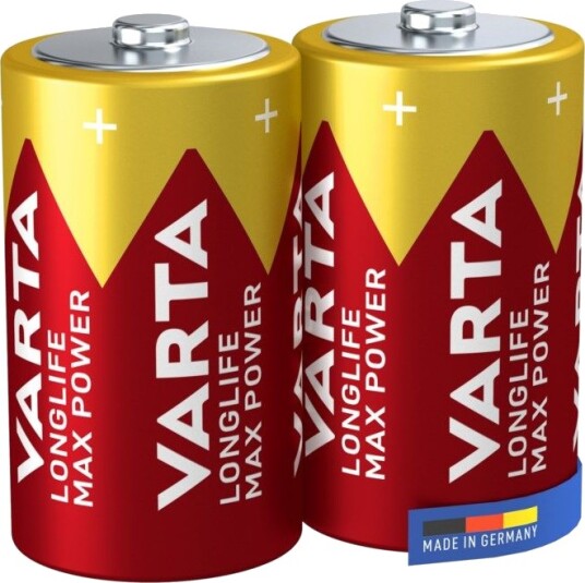 Varta Longlife Max Power D-batterier 2-pk Alkalisk 1.5V