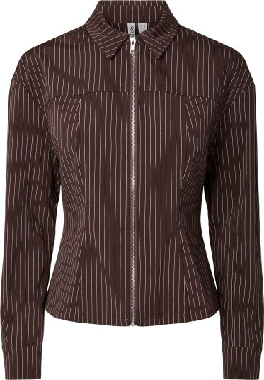 Pieces Pcanja Ls Zip Shirt Wvn D2D   Brown   S