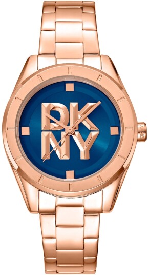 DKNY Dameklokke DK1L016M0075 Chambers Midi Blå/Rose gulltonet stål