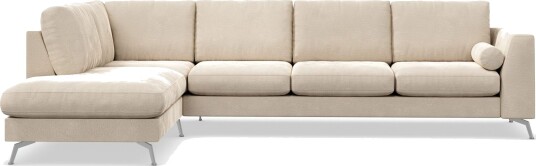 Ocean Lyx 4 seter Venstrevendt L formet Sjeselongsofa i Fløyel Beige Ocean Lyx 4 seter Venstrevendt L formet Sjeselongsofa i Fløyel Beige