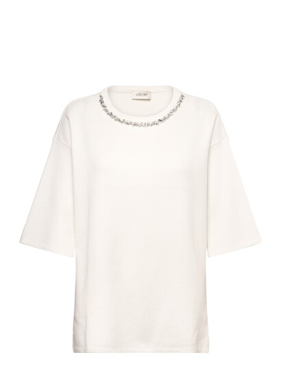 Cream Crsillar Short Sleeve Pullover   Cream   M