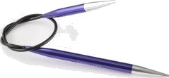 KnitPro Zing Asymmestriske Rundepinner 25 cm 4.50mm
