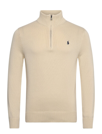 Polo Ralph Lauren Cotton Quarter-Zip Sweater - Cream - XS