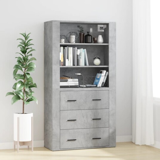vidaXL Highboard betonggrå konstruert tre vidaXL Highboard betonggrå konstruert tre