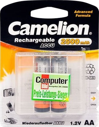 Camelion Nh-Aa2500-Bc2 Batteri 2 X Aa-Type Nimh Oppladbart 2500 Mah 17025206 Camelion Nh-Aa2500-Bc2 Batteri 2 X Aa-Type Nimh Oppladbart 2500 Mah 17025206