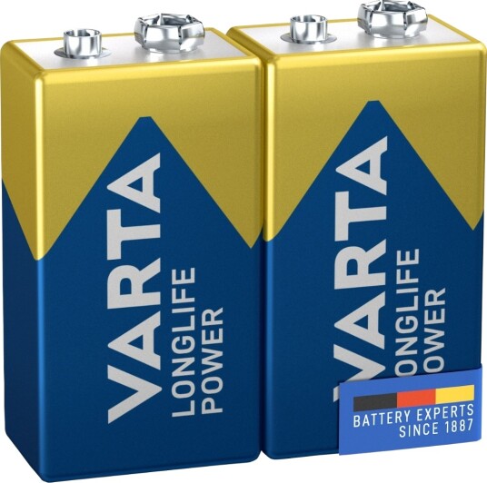Varta Longlife Power 9V Alkalisk Batteri 2-pakning