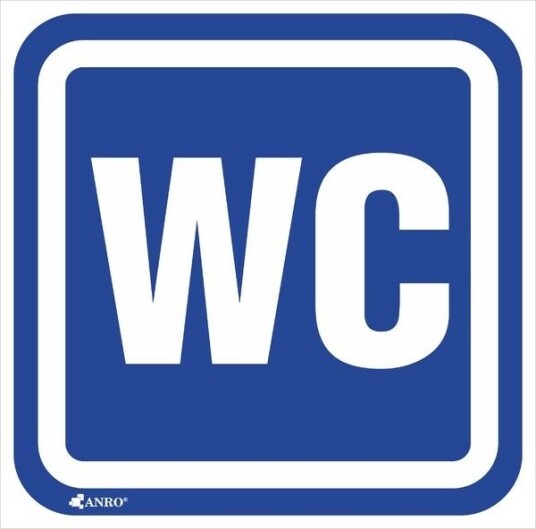 Anro Platebetegnelse Wc 100 X 100 Mm 61/H/F