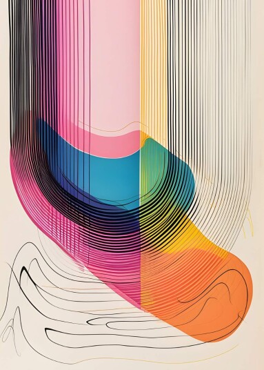 Plakat Abstrakt Linjekunst Plakat Abstrakt Linjekunst