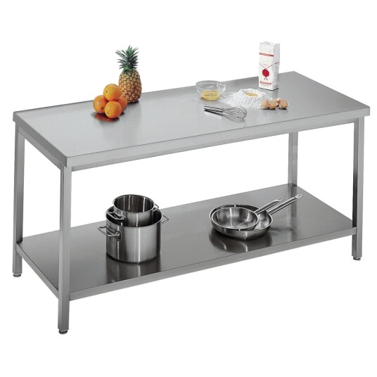 Chromonorm Arbeidsbenk uten bakkant; 160x85x70 cm (BxHxD); Sølvfarge