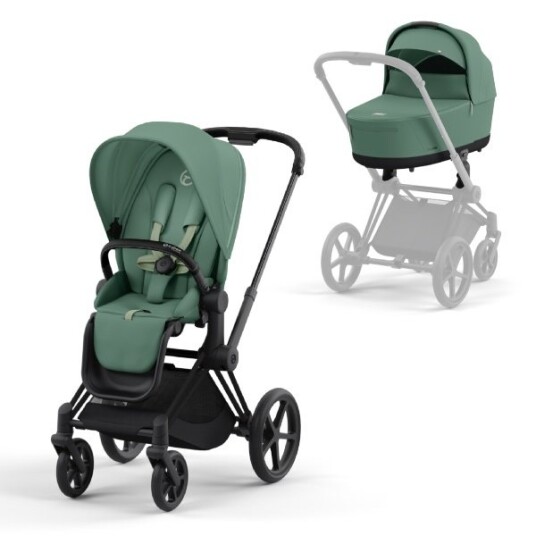 Komplett barnevogn Cybex Priam Matt Black/Leaf Green