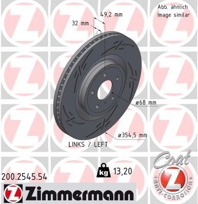Bremseskive ZIMMERMANN 200.2545.54