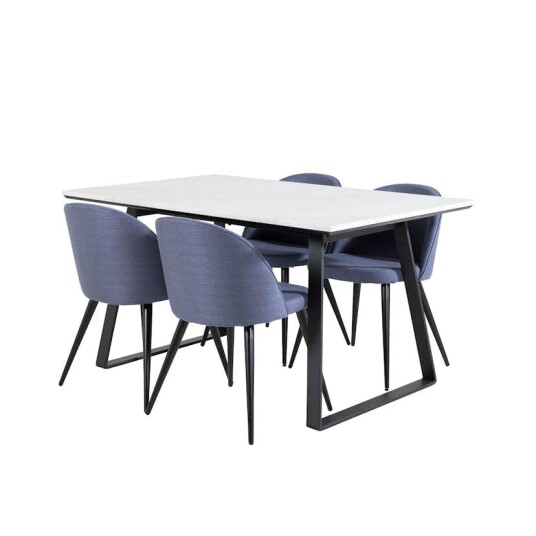 Venture Home Spisegruppe Venture Home Estelle 140 med 4 Valentina Stoler Polyester GR19827S