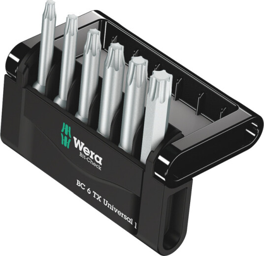 Wera 6 Deler Bit-Check Tx Skrutrekkerspissett med Inn Holder