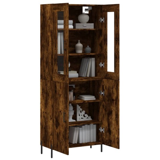 Highboard røkt eik 69,5x34x180 cm konstruert tre Highboard røkt eik 69,5x34x180 cm konstruert tre