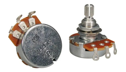 Alpha ALP250-B32 250K linear pot standard length bushing .375",3/8" diam