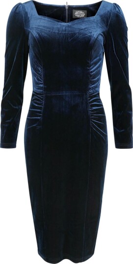 H&R London  Rockabilly Middellang kjole XS til XXL Damer blå