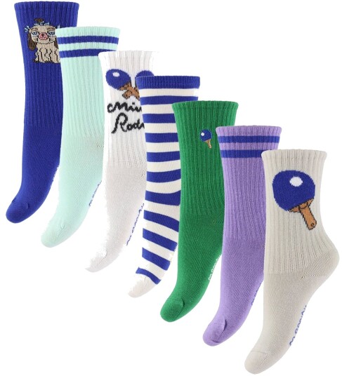 Mini Rodini Table Tennis 7 Pack Socks   Multi/patterned   32/35