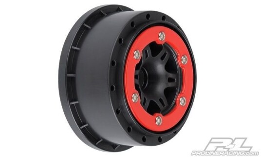 Pro-Line 271404 Split Six 2.2"/3.0" Red/Blk BeadLoc Fr Slash2