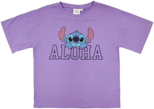Lilo And Stitch Disney's T skjorte Aloha 152 / 12 år Barn Lilla