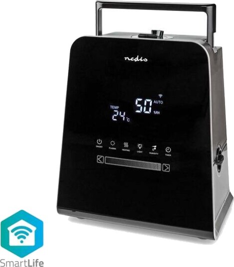Nedis SmartLife-Luftfukter | 110 W | With Cool and Warm Mist | 5.5 l | Hygrometer | Timer | Fjernkontroll | Natt modus | Sort