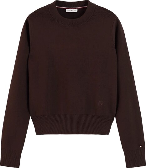 Tommy Hilfiger Co Full Needle C Nk Swt Brown S