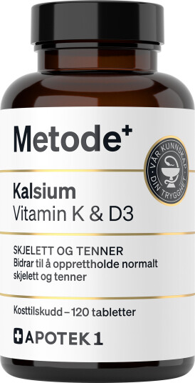 Metode Kalsium vitamin K & D3 tabletter 120 stk