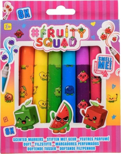 Canenco Fruity Squad Dufttusjer Med Bred Spiss 3+ År 8 Farger