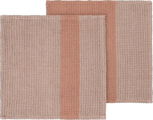 Blomus Set Of 2 Dishcloths   25 X 25 Cm   Gano   Mourning Dove/ Cedar Wood   Pink   25X 25CM