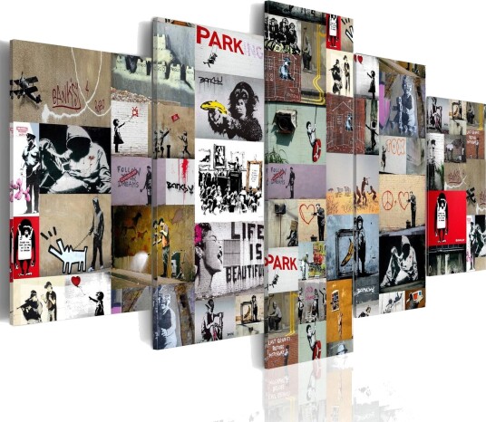 Bilde Art Of Collage Banksy Iv 100x50 Artgeist sp. z o. o.