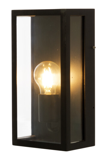 Aneta Lighting Arendal vegglampe utendørs IP44 E27 - Svart/Klart glass Aneta Lighting Arendal vegglampe utendørs IP44 E27 - Svart/Klart glass