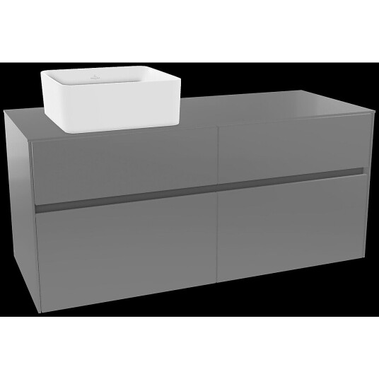 Villeroy & Boch  Collaro Servantskap med 4 skuffer 120x50x54,8 cm u/lys Grå Høyglans
