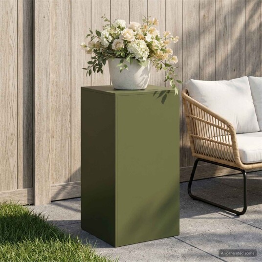 vidaXL Planteholder Olivengrønn 40 x 40 x 80 cm Cortenstål
