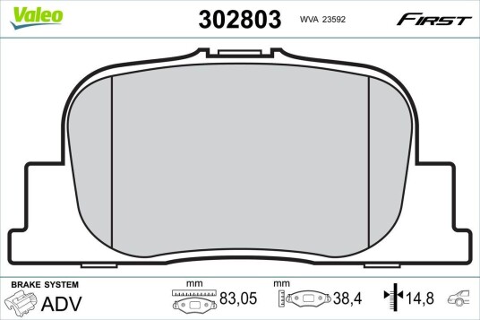 Bremseklosser VALEO 302803