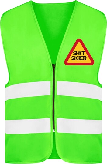 Refleksvest Shit Skier Neongrønn Small