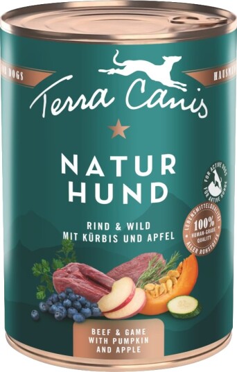 Terra Canis Våtfôr Sparepakke Naturhund & Vilt Med Gresskar Og Eple Okse 12 X 400 G