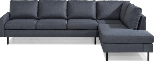 Peppe 4 seters Høyrevendt L formet Sjeselongsofa i Stoff Mørk grå Peppe 4 seters Høyrevendt L formet Sjeselongsofa i Stoff Mørk grå