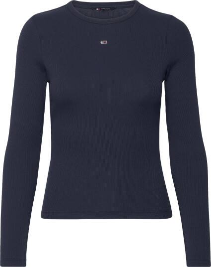 Tommy Jeans Tjw Slim Essential Rib Ls Navy S