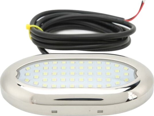 12V Båt Undervannslys 54 LED Sterk Tetning IP68 Vanntett Yacht Baklys for Caravan RV Baderom Gang Hvit Lys