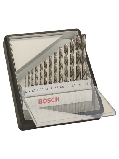 Bosch 13-delers Robust Line metallbor-sett HSS-G, 135° 1,5; 2; 2,5; 3; 3,2; 3,5; 4; 4,5; 4,8; 5; 5,5; 6; 6,5 mm, 135°