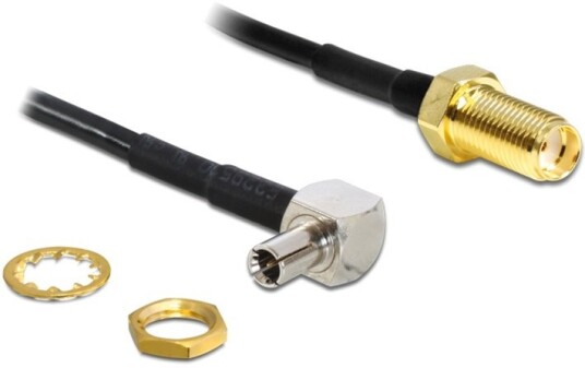DeLOCK TS-9 til SMA Hunn Antenneadapter 0.14m Vinklet 90°