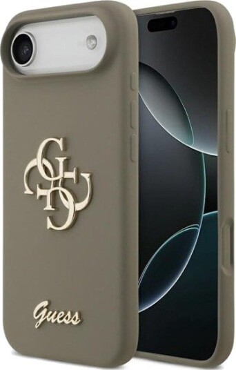 GUESS Silicone Big 4G Script Case for iPhone Air - Brown
