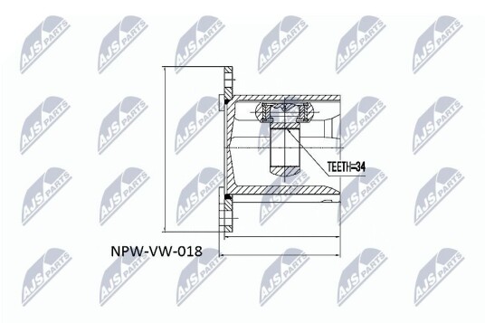 Nty Drivknute drivaksel NTY NPW VW 018