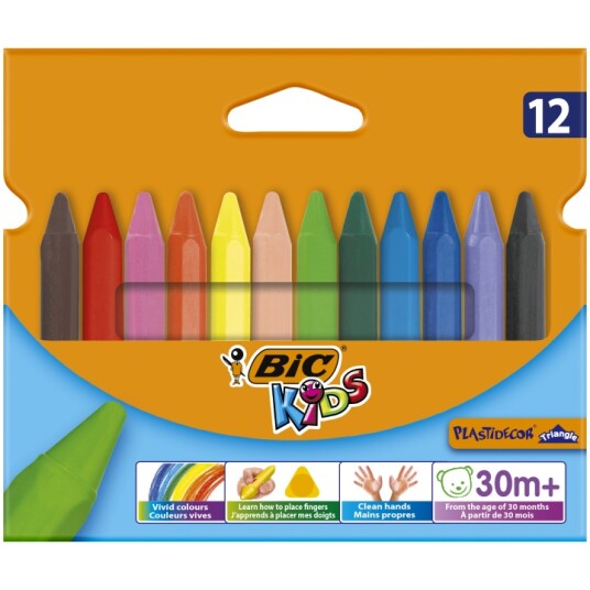 BIC Kids Plastidecor Triangle Fargestifter 12-set BIC Kids Plastidecor Triangle Fargestifter 12-set